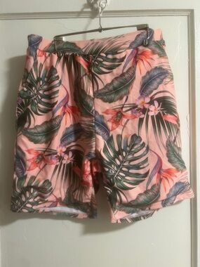 Tropical Pink Floral Swim Shorts